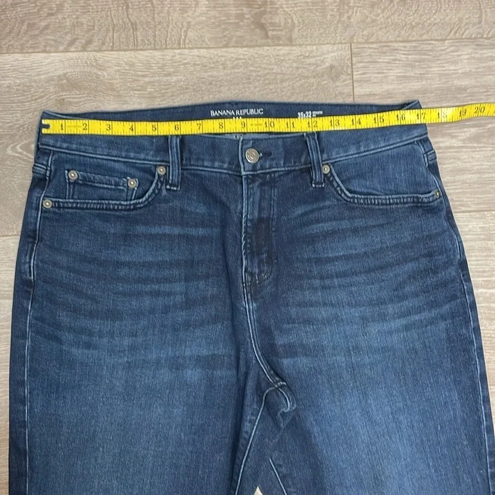 Banana Republic Travel Jean Athletic Fit Dark Rinse Denim 35x32